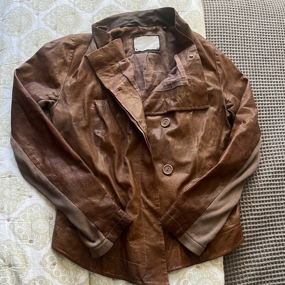 Women’s 040 light brown leather jacket